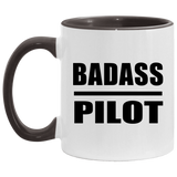 Badass Pilot - 11oz Accent Mug Black