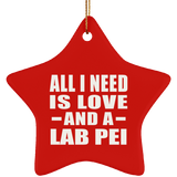 All I Need Is Love And A Lab Pei - Star Ornament