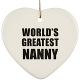 World's Greatest Nanny - Heart Ornament