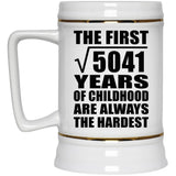 71st Birthday Square Root of 5041 Years of Childhood - Beer Stein
