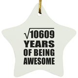 103rd Birthday Square Root of 10609 Years of Being Awesome - Star Ornament