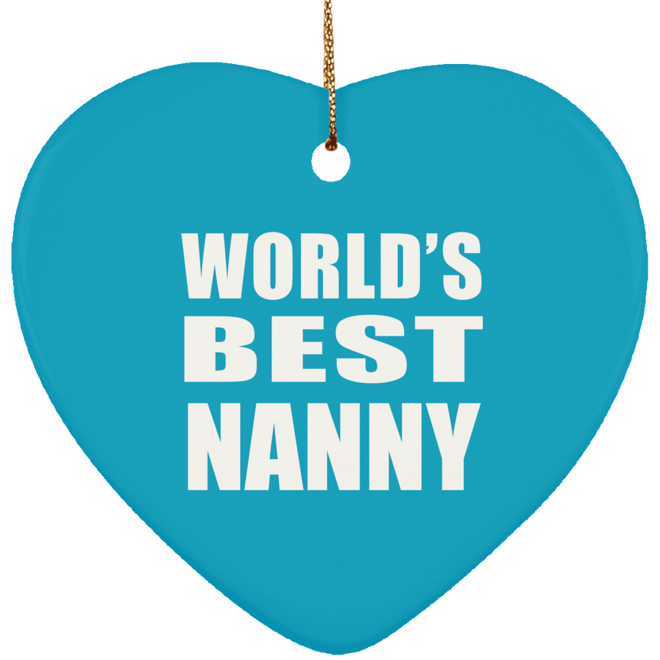 World's Best Nanny - Heart Ornament