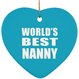 World's Best Nanny - Heart Ornament