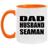 Dad Husband Seaman - 11oz Accent Mug Orange