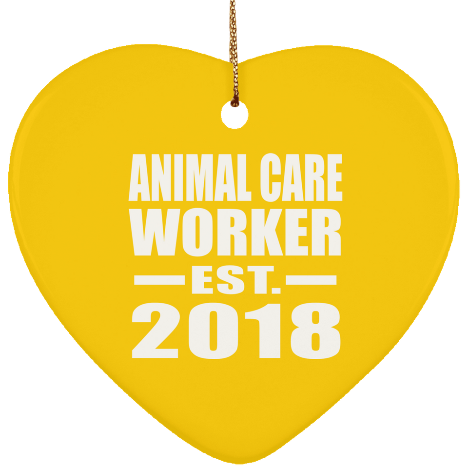 Animal Care Worker Established EST. 2018 - Heart Ornament