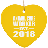 Animal Care Worker Established EST. 2018 - Heart Ornament