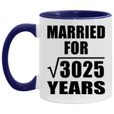 55th Anniversary Married For Square Root of 3025 Years - 11oz Accent Mug Purple