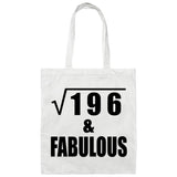 14th Birthday Square Root of 196 & Fabulous - Tote Bag White