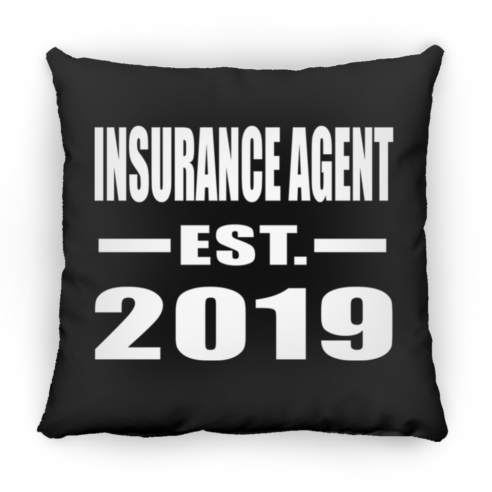 Insurance Agent Established EST. 2019 - Throw Pillow Black