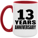 13th Anniversary 13 Years - 15oz Accent Mug Red
