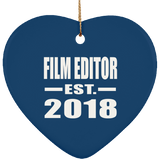 Film Editor Established EST. 2018 - Heart Ornament