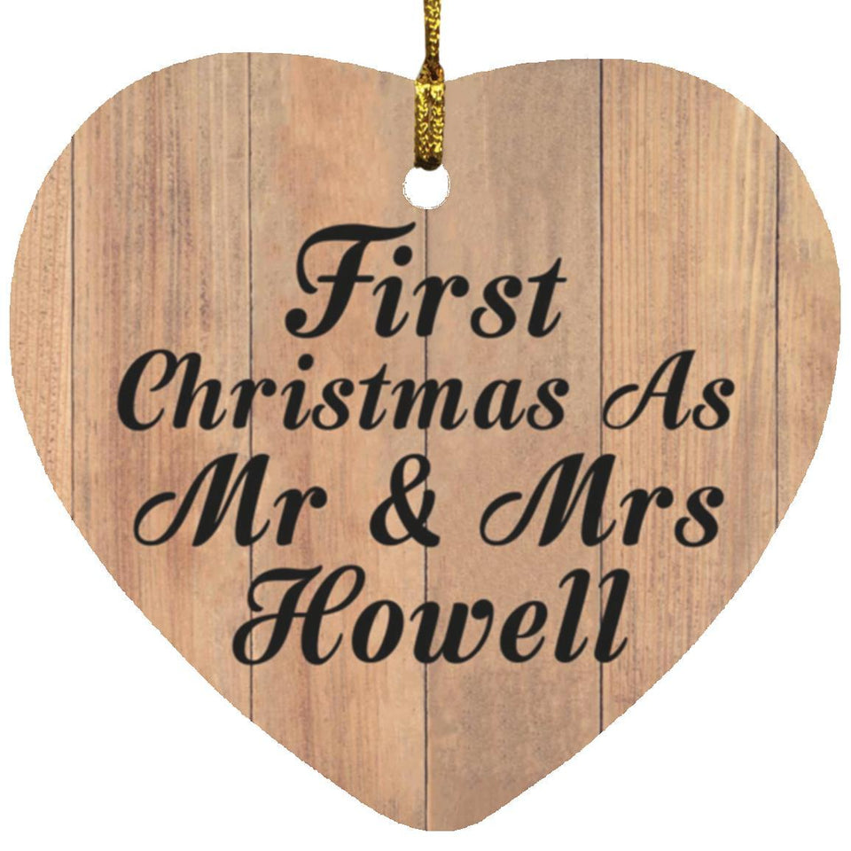 First Christmas As Mr & Mrs Howell - Heart Ornament C