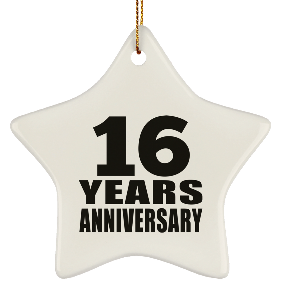 16th Anniversary 16 Years - Star Ornament