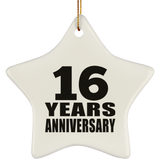 16th Anniversary 16 Years - Star Ornament