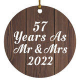 57th Anniversary 57 Years As Mr & Mrs 2022 - Circle Ornament D