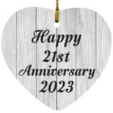 Happy 21st Anniversary 2023 - Heart Ornament F