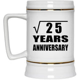 5th Anniversary Square Root of 25 Years Anniversary - Beer Stein