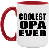 Coolest Opa Ever - 15oz Accent Mug Red