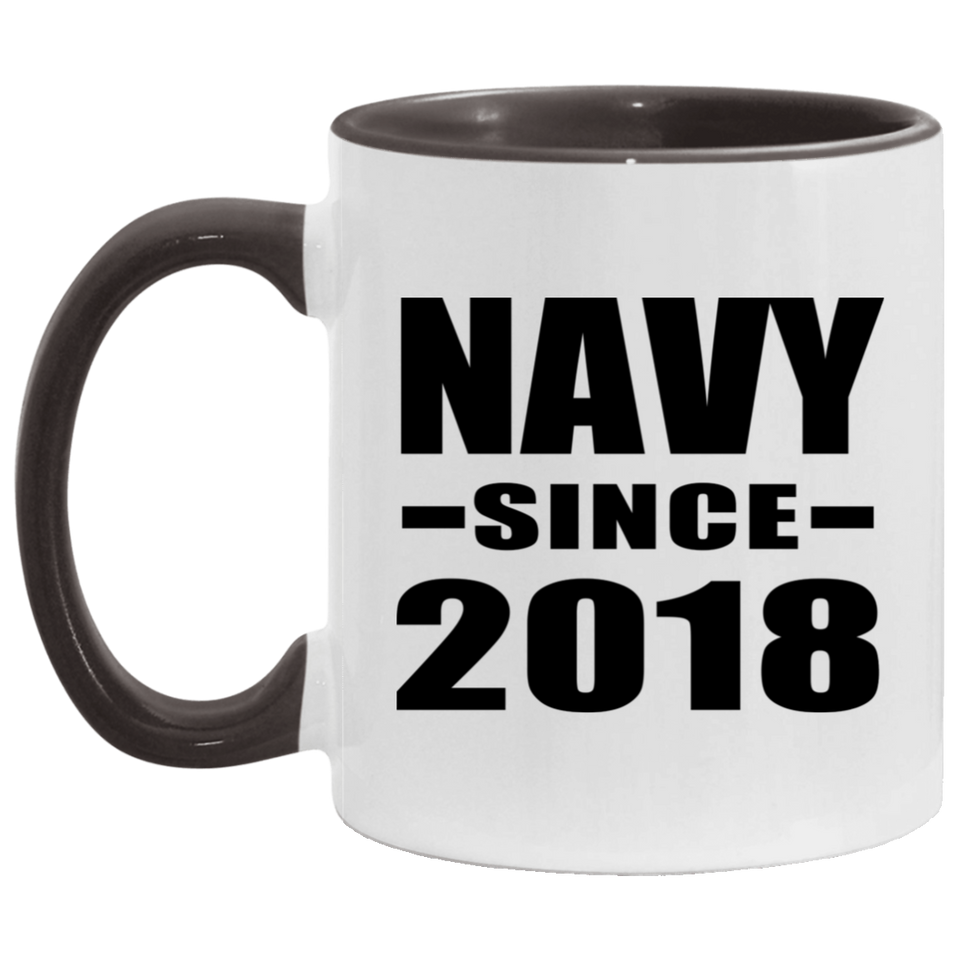 Navy Since 2018 - 11oz Accent Mug Black