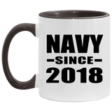 Navy Since 2018 - 11oz Accent Mug Black