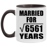 81st Anniversary Married For Square Root of 6561 Years - 11oz Accent Mug Black