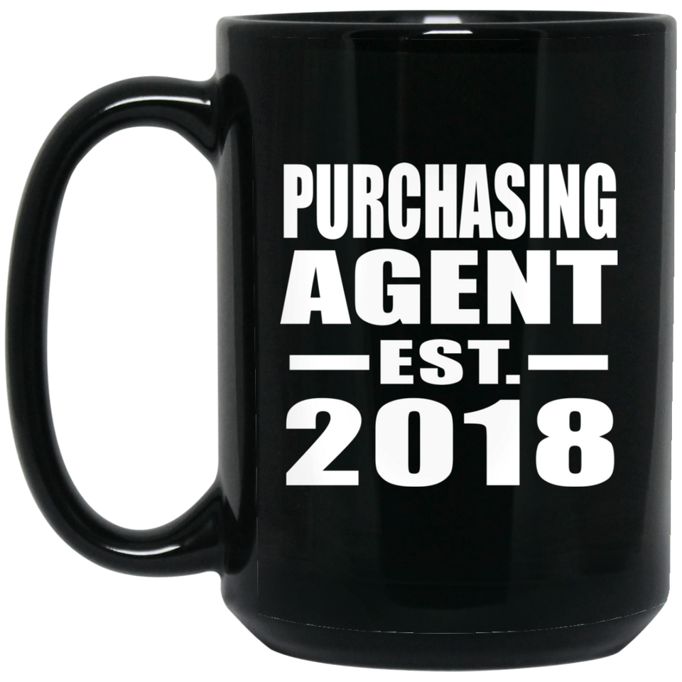 Purchasing Agent Established EST. 2018 - 15 Oz Coffee Mug Black