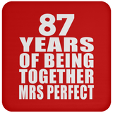 87th Anniversary 87 Years Of Being Mrs Perfect - Drink Coaster