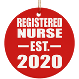 Registered Nurse Established EST. 2020 - Circle Ornament