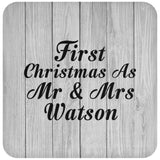 First Christmas As Mr & Mrs Watson - Drink Coaster F