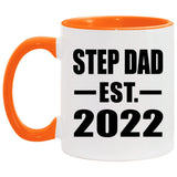 Step Dad Established EST. 2022 - 11oz Accent Mug Orange