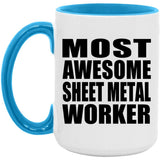 Most Awesome Sheet Metal Worker - 15oz Accent Mug Blue