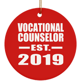 Vocational Counselor Established EST. 2019 - Circle Ornament