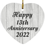 Happy 13th Anniversary 2022 - Heart Ornament F