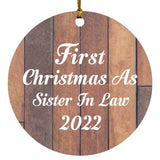 First Christmas As Sister In Law 2022 - Circle Ornament E