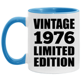 48th Birthday Vintage 1976 Limited Edition - 11oz Accent Mug Blue