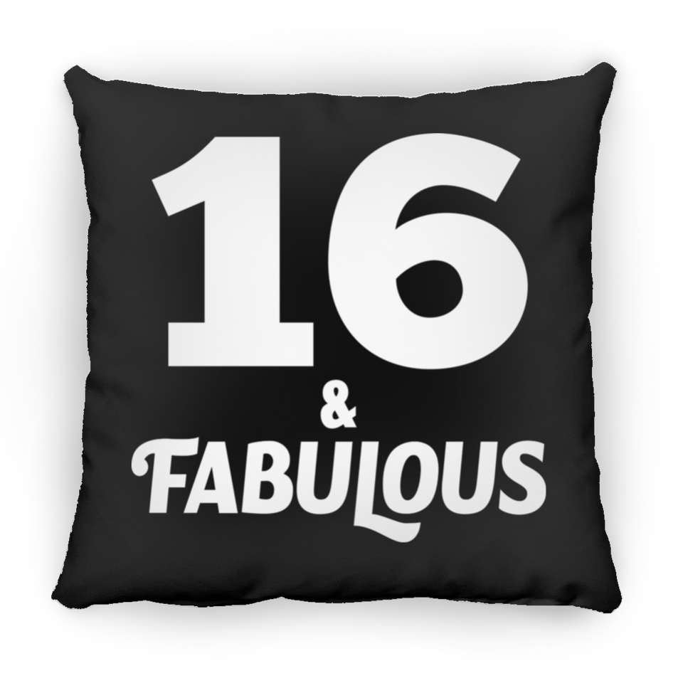 16th Birthday 16 & Fabulous - Throw Pillow Black