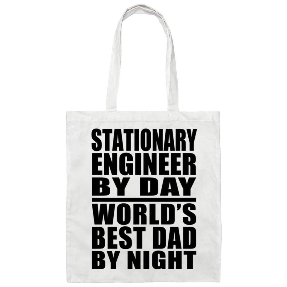 Stationary Engineer By Day World's Best Dad By Night - Tote Bag White