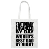 Stationary Engineer By Day World's Best Dad By Night - Tote Bag White