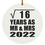 4th Anniversary Square Root of 16 Years As Mr & Mrs 2022 - Circle Ornament