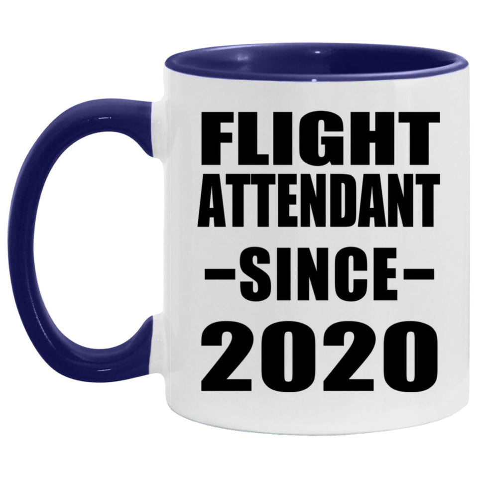Flight Attendant Since 2020 - 11oz Accent Mug Purple