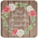 First Year As Mr & Mrs Campbell - Drink Coaster B