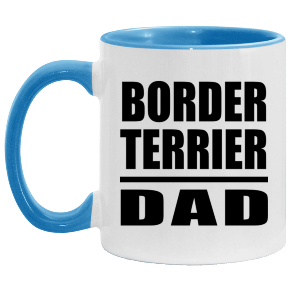 Border Terrier Dad - 11oz Accent Mug Blue