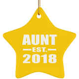Aunt Established EST. 2018 - Star Ornament