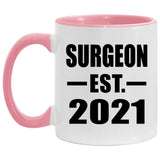 Surgeon Established EST. 2021 - 11oz Accent Mug Pink