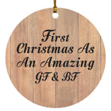 First Christmas As An Amazing Gf & Bf - Circle Ornament C