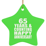 Happy 65th Anniversary 65 Years & Counting - Star Ornament