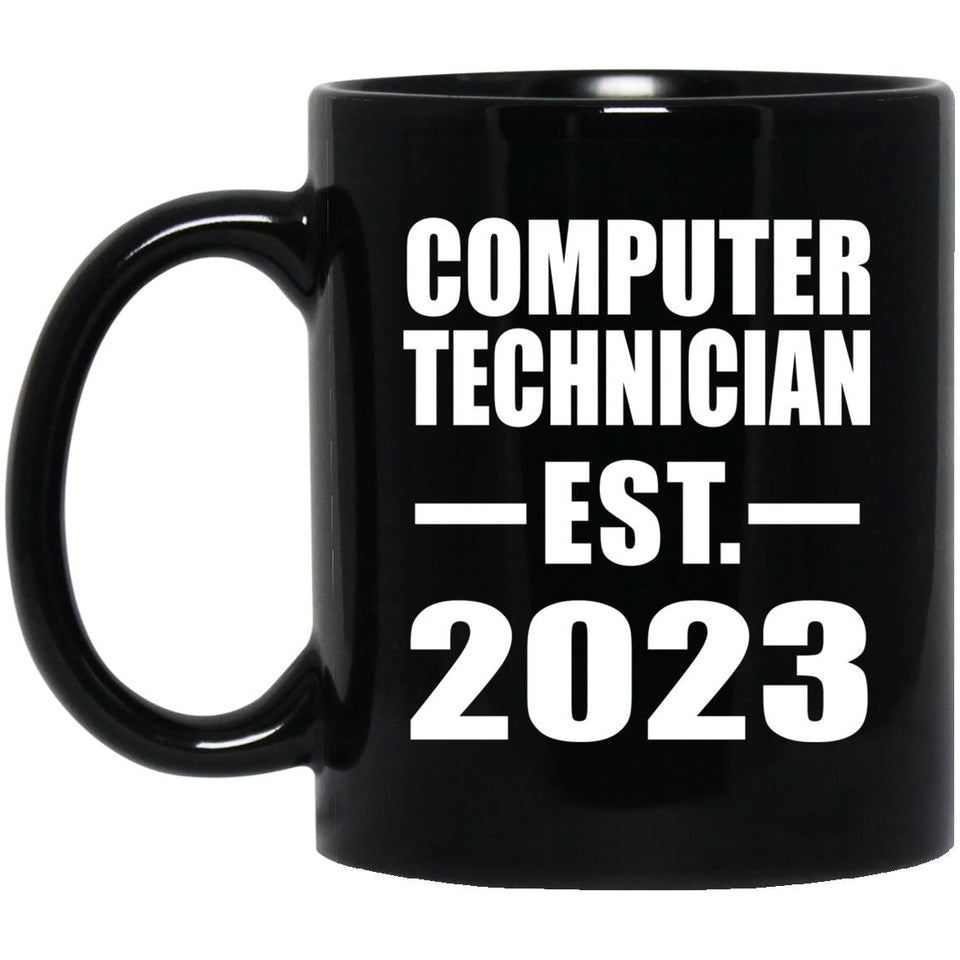Computer Technician Established EST. 2023 - 11oz Coffee Mug Black