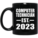 Computer Technician Established EST. 2023 - 11oz Coffee Mug Black