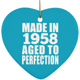 66th Birthday Made In 1958 Aged to Perfection - Heart Ornament