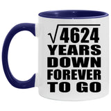68th Anniversary Square Root of 4624 Years Down Forever To Go - 11oz Accent Mug Purple